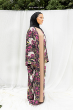 Silky Poetry Abaya Outer in Iris Noir