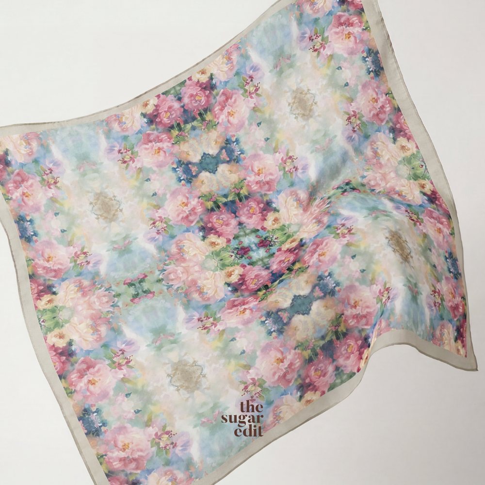 TSE BloomInvitation Japanese Cotton Voile Square - Cleef