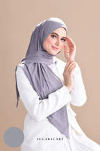 Claudia Triangle Style (Semi Instant Hijab) (AshGray)