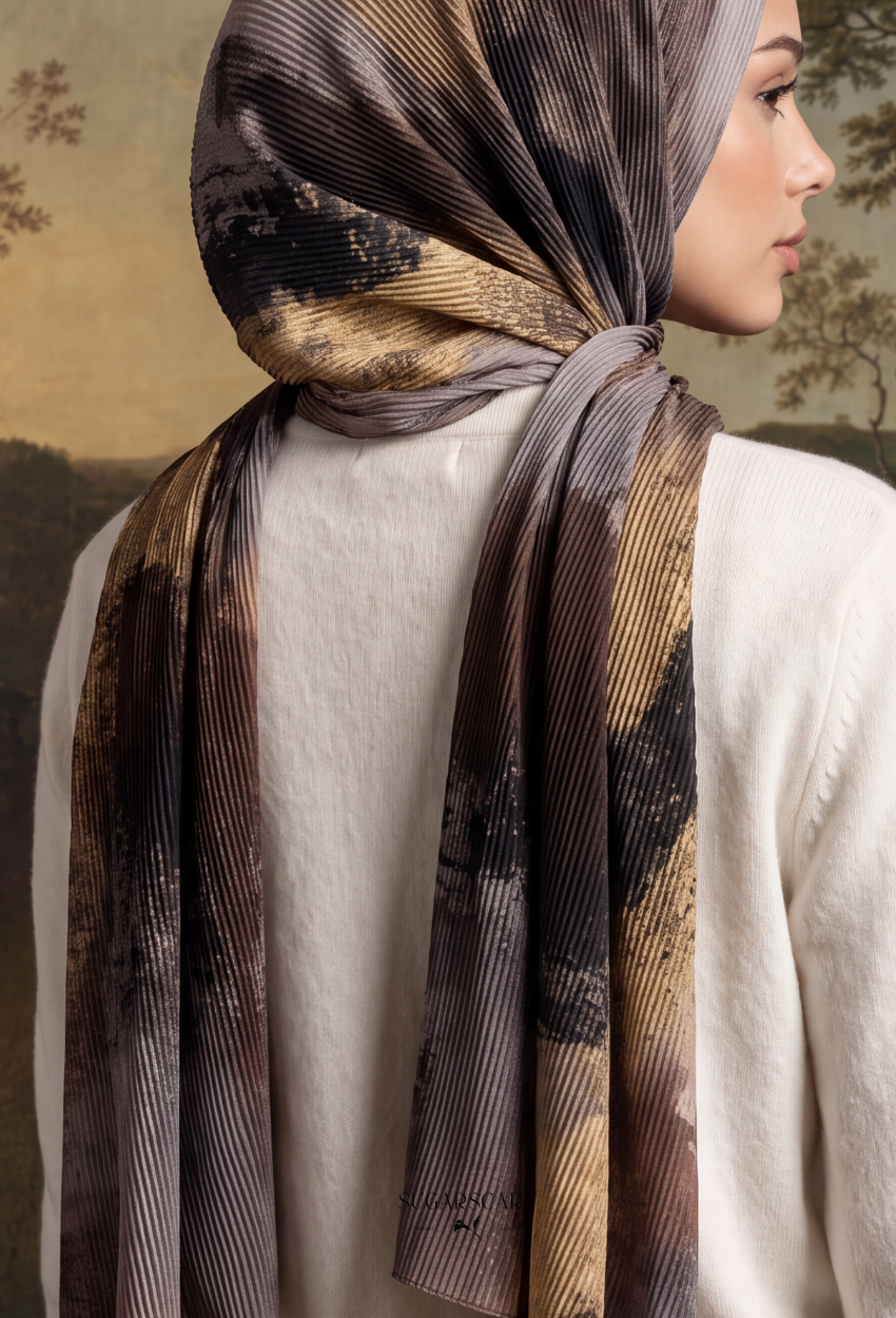 Fall In Love Wide Ultra Fine Pleated Shawl Ironless · in Colette