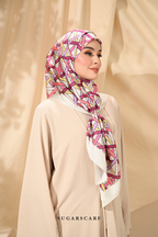 YES DEFECT - ( Square ) Classy Simpulan Mixed Satin Silk Scarf ( RESTU )