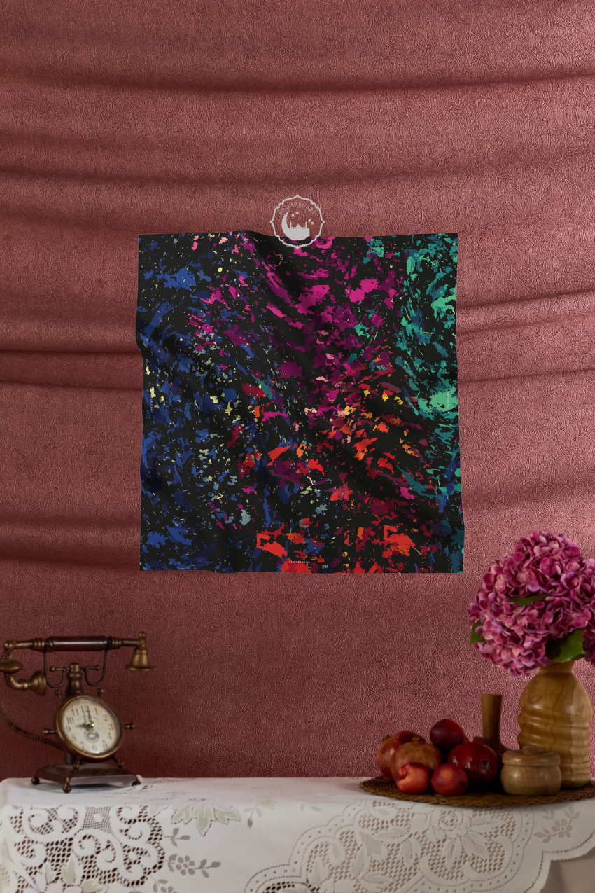 YES DEFECT - (Square ) Celeste In Mixed Silk Matte Satin (Symphony)