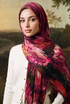 Fall In Love Wide Ultra Fine Pleated Shawl Ironless · in Scarlett