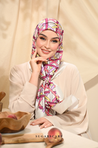 YES DEFECT - ( Square ) Classy Simpulan Mixed Satin Silk Scarf ( RESTU )