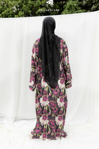 Silky Poetry Abaya Outer in Iris Noir