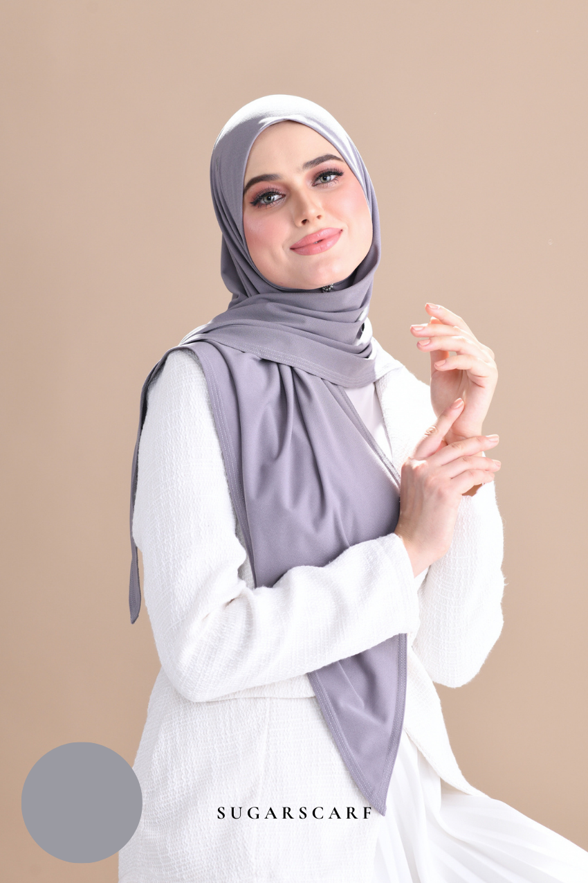 Claudia Triangle Style (Semi Instant Hijab) (AshGray)