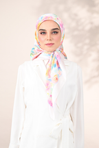 YES DEFECT ( Square ) Dear Rose Mixed Satin Silk Square ( Harmony )