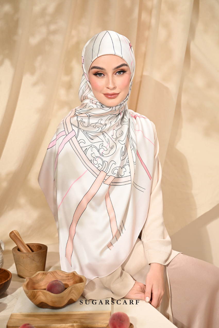 ( Square ) Classy Harmoni Mixed Satin Silk Scarf ( CLOSE )