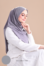 Iris Slip On Plain Hijab (AshGray)