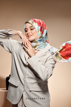 ( Square ) The Fresh Start Matte Satin Silk Scarf ( PROMISE MYSELF )