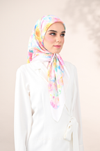 YES DEFECT ( Square ) Dear Rose Mixed Satin Silk Square ( Harmony )