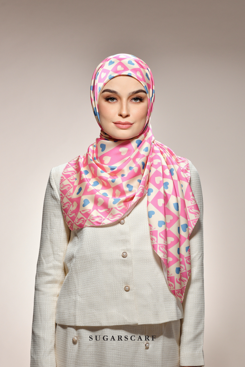 YES DEFECT - ( Square ) Kindness Matte Satin Silk Scarf ( JOY )