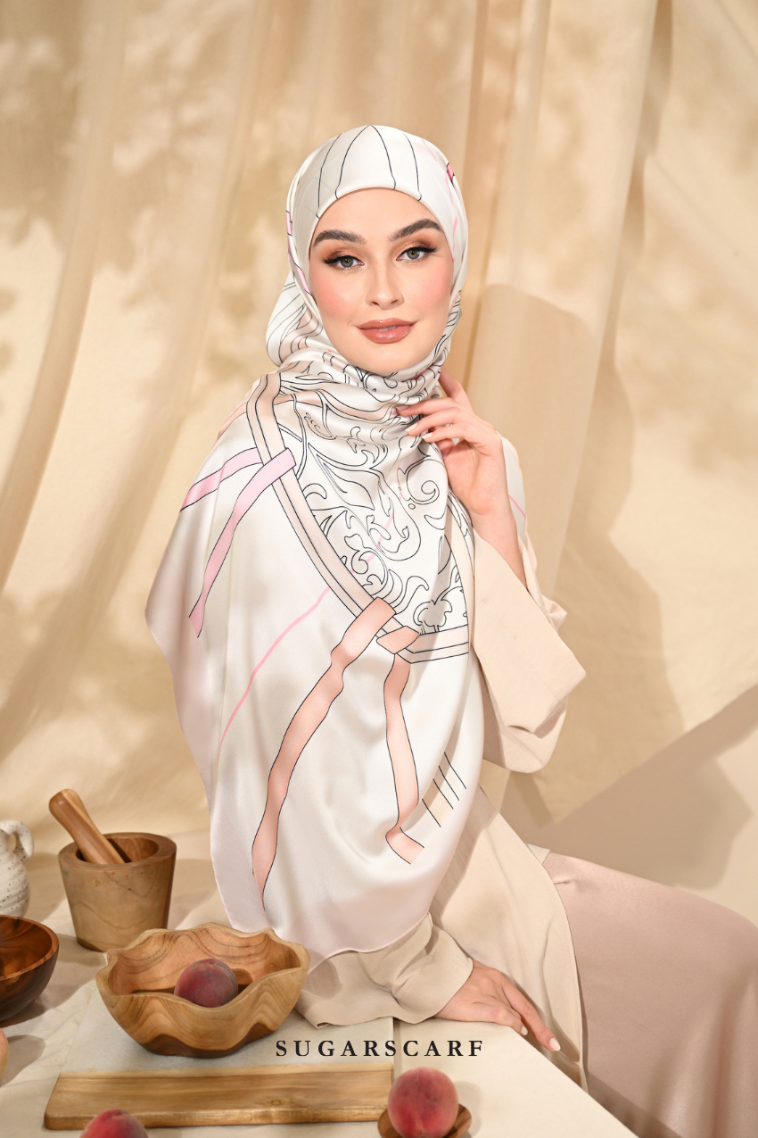 ( Square ) Classy Harmoni Mixed Satin Silk Scarf ( CLOSE )