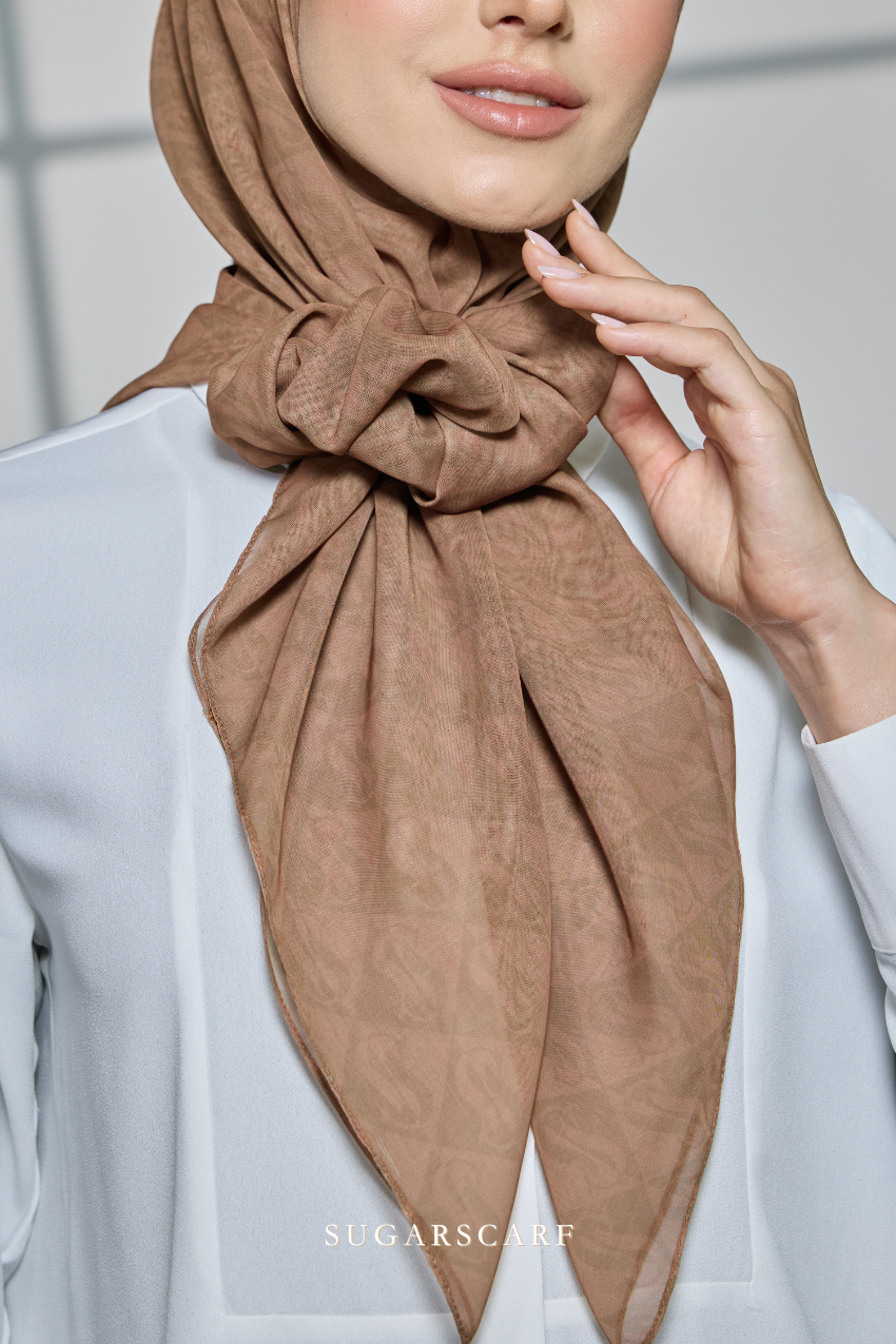 YES DEFECT - Sugarscarf Monogram JapaneseVoile In Biscotti Latte
