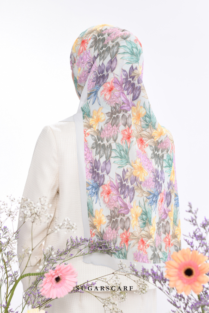YES ( Full Wide Pleats Shawl ) Raya Vol 1 Seri Fiora ( SERI CAHAYA )