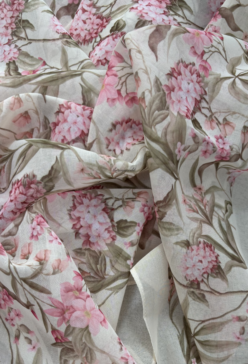 TSE BloomInvitation Japanese Cotton Voile Square -Triste