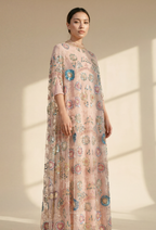 Emily Whimsical Crystal Beads Drape In BabyPink