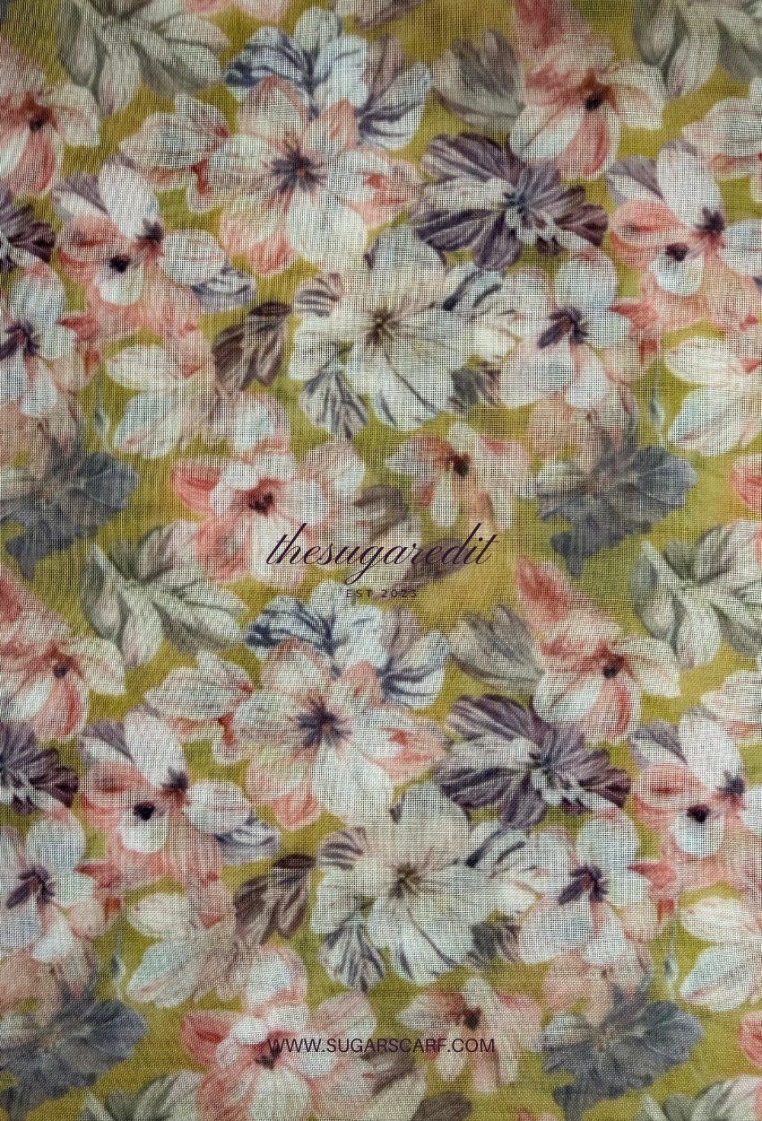 TSE BloomInvitation Japanese Cotton Voile Square - Freesia