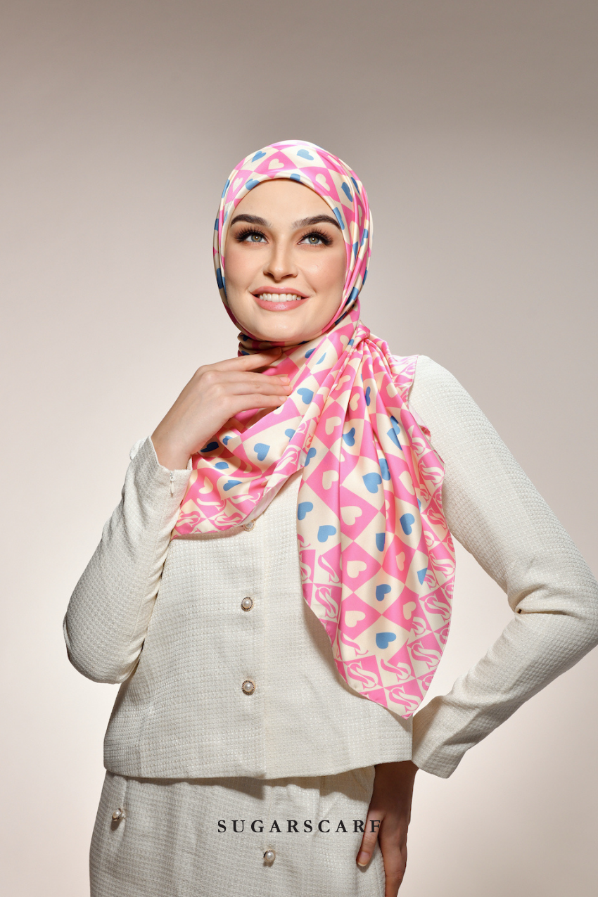 YES DEFECT - ( Square ) Kindness Matte Satin Silk Scarf ( JOY )