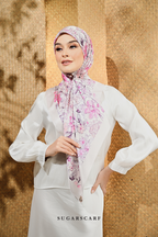 YES DEFECT - ( Square ) Seri Blooming Mixed Satin Silk Scarf ( NILA )