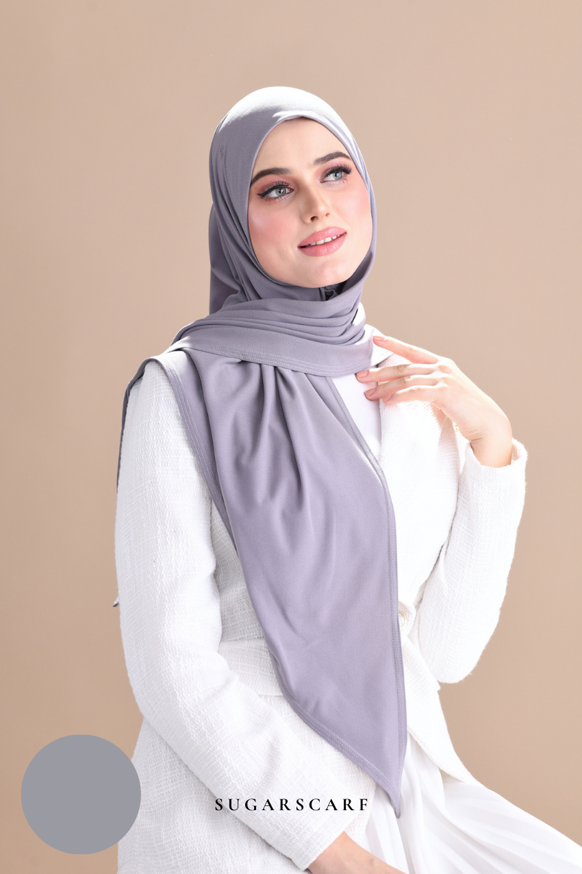 Claudia Triangle Style (Semi Instant Hijab) (AshGray)