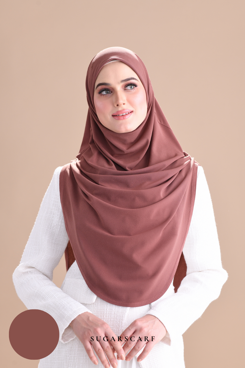 Iris Slip On Plain Hijab (Brick)