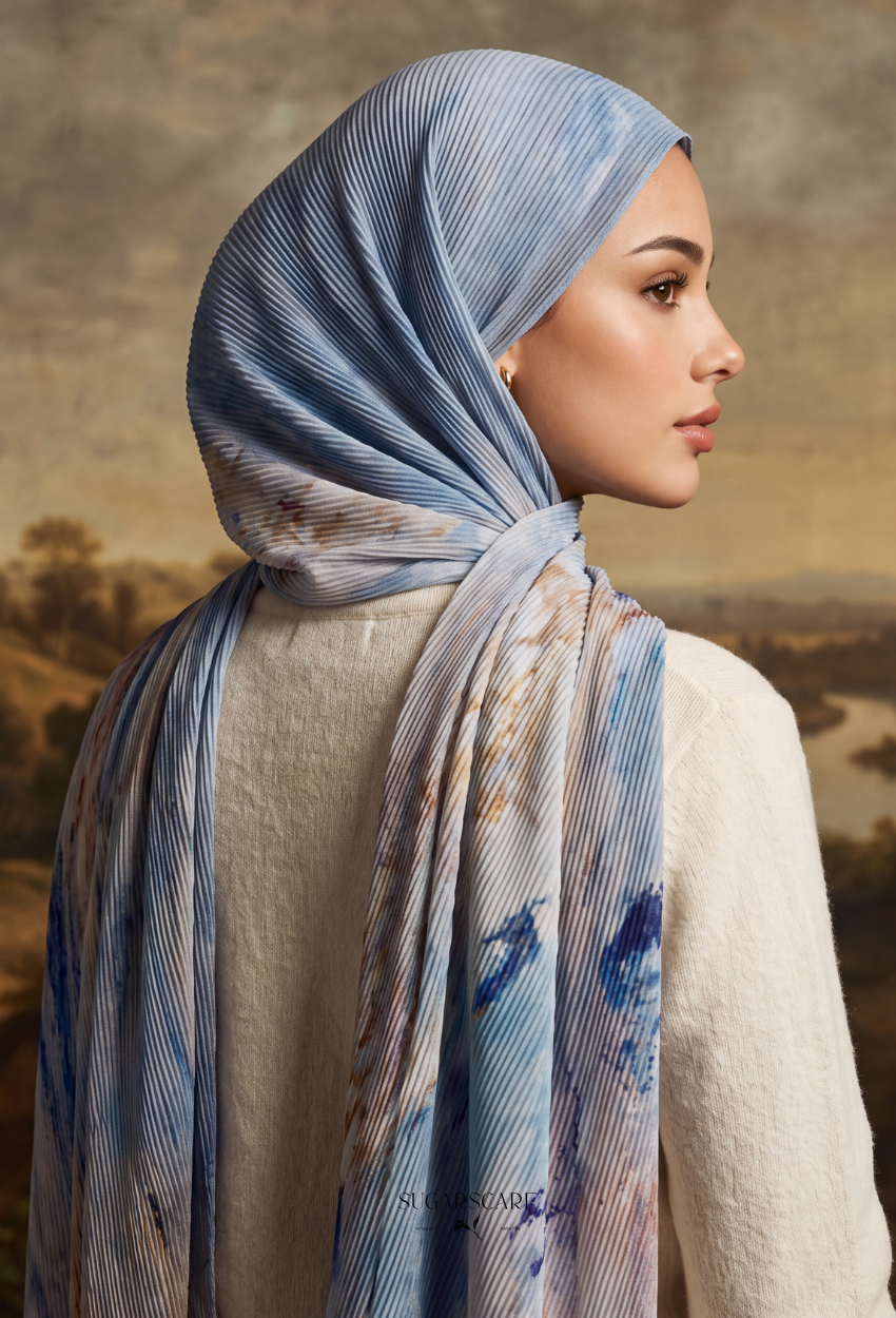 Fall In Love Wide Ultra Fine Pleated Shawl Ironless · in Elodie