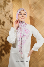 YES DEFECT - ( Square ) Seri Blooming Mixed Satin Silk Scarf ( NILA )