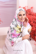 YES DEFECT -  Garden of Hurrem Bloom Mixed Silk Satin Square in LUNARA