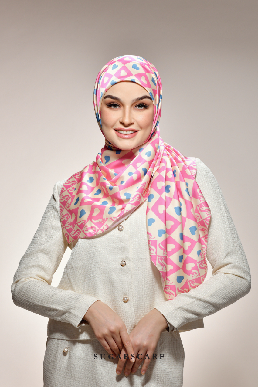 YES DEFECT - ( Square ) Kindness Matte Satin Silk Scarf ( JOY )