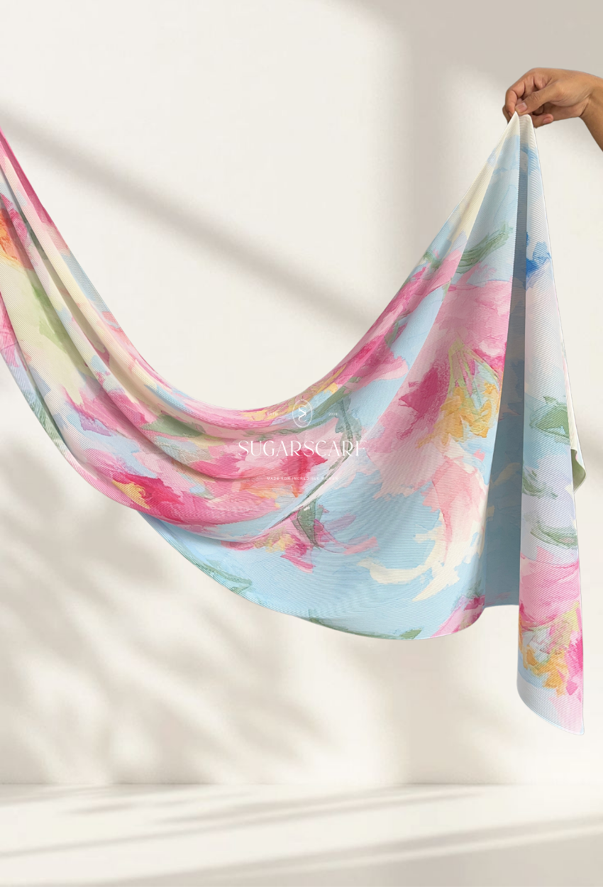 Fall In Love Wide Ultra Fine Pleated Shawl Ironless · in Oceane