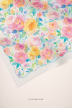 YES DEFECT ( Square ) Dear Rose Mixed Satin Silk Square ( Harmony )