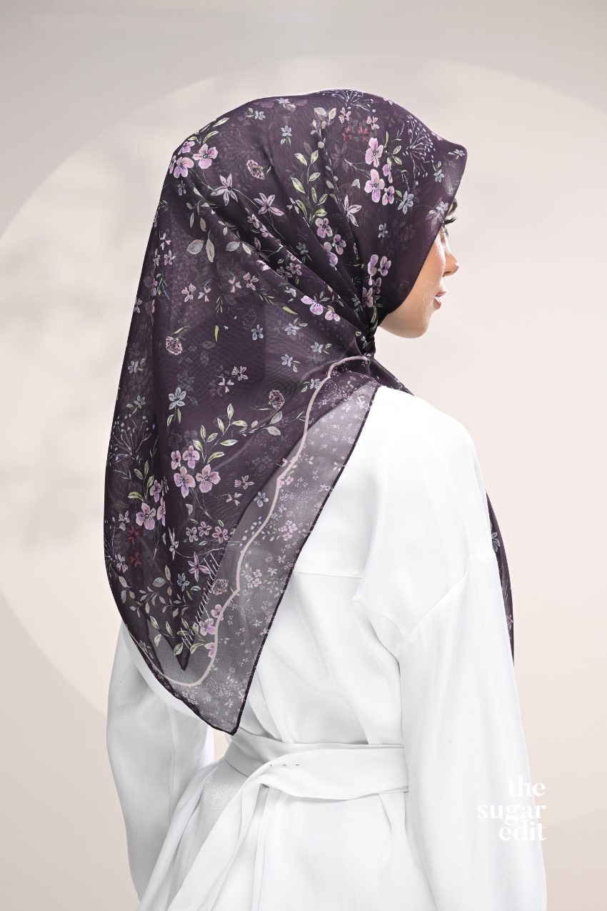 THESUGAREDIT Whispering Bloom Japanese Cotton Voile In (Orchid Night)