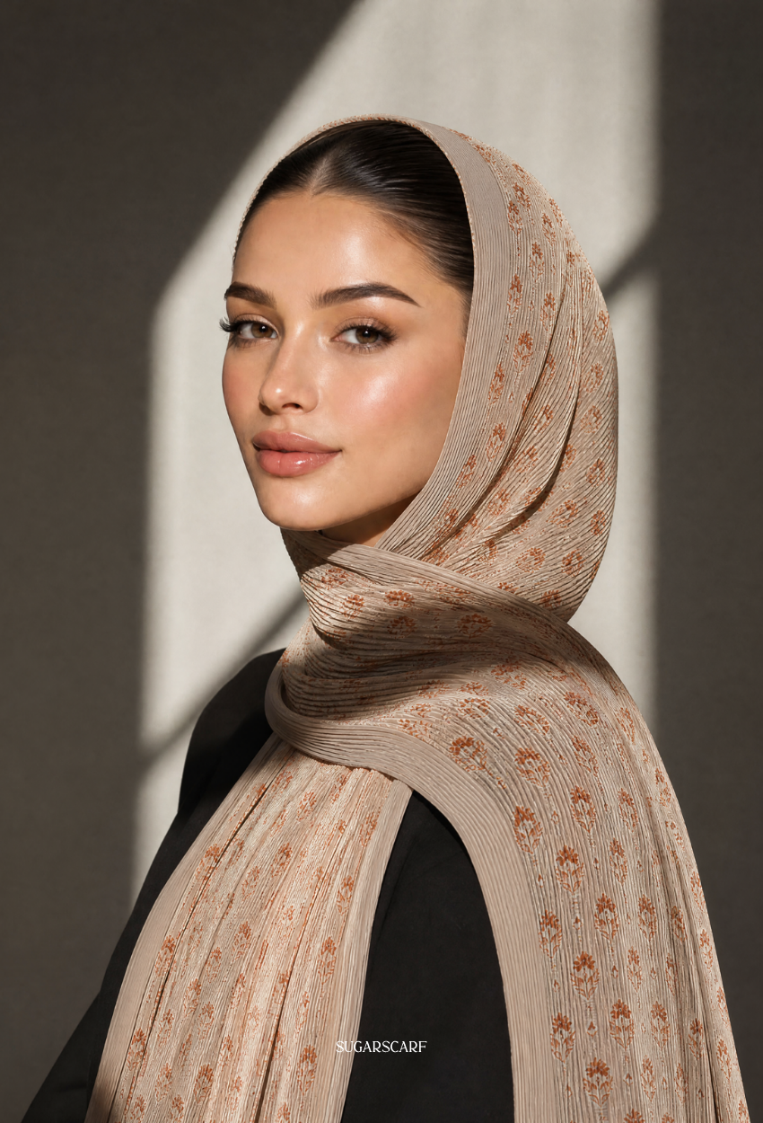 Fall In Love Wide Ultra Fine Pleated Shawl Ironless · in Helene