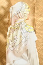 ( Square ) Seri Raya Riang Mixed Satin Silk Scarf ( TART NENAS )