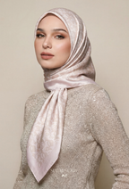 Eid Elegance 2026 Scarves Mixed Satin Square in LadyInPink