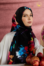 YES DEFECT (Square ) Celeste In Mixed Silk Matte Satin (Nirmala)