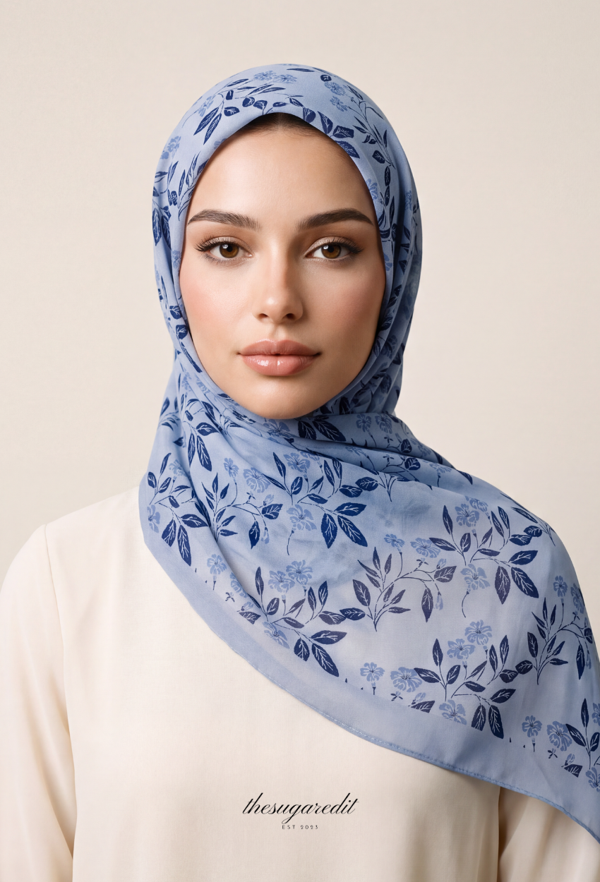 TSE BloomInvitation Japanese Cotton Voile Square - Phuket