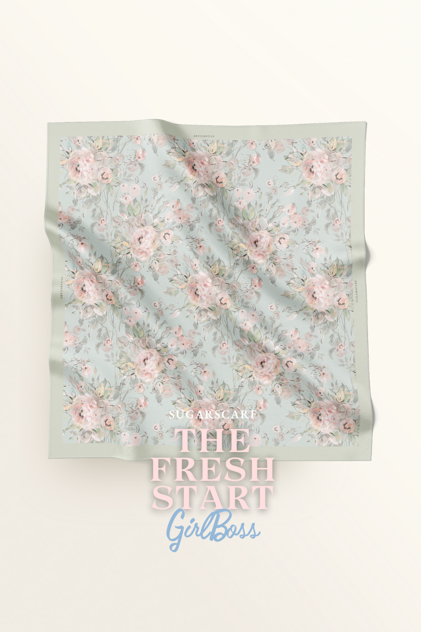 ( Square ) The Fresh Start Matte Satin Silk Scarf ( GIRL BOSS )