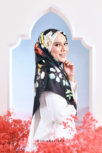 YES DEFECT - ( Square ) Garden of Hurrem Bloom Mixed Silk Satin Scarf ( ELMARA )