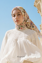 TSE BloomInvitation Japanese Cotton Voile Square In HeirBloom Blush