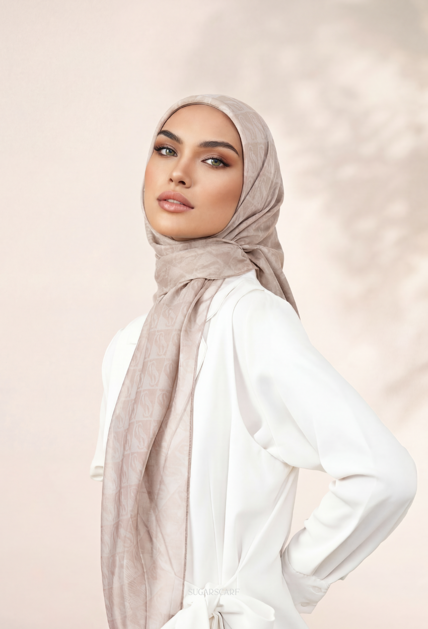 SS Monogram Japanese Voile In Cloud Latte