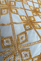 Cleopatra Crystal Beads Drape In Deep Maroon