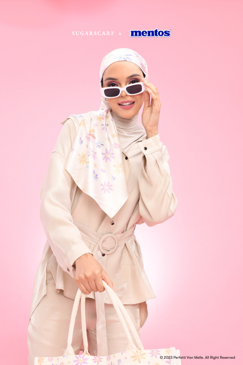 Sugarscarf X Mentos Canvas Cotton 100% ToteBag in Flower Candy