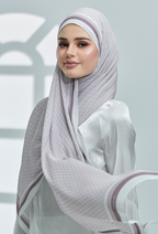 YES DEFECT ( Full Wide Pleats Shawl ) Classy Monogram ( ASH PURPLE )