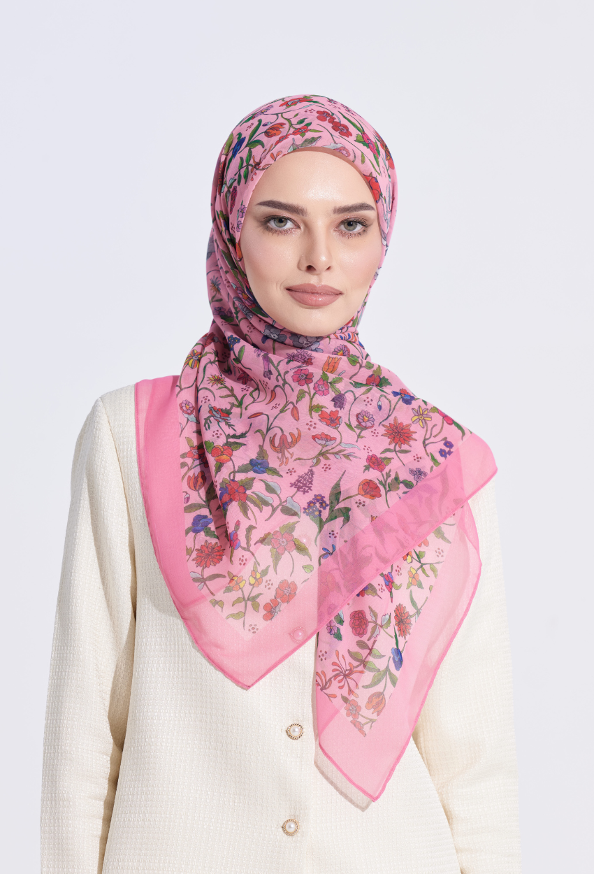 YES ( Japanese Voile Square Scarf ) Girl Boss ( Chill ) 45 inch