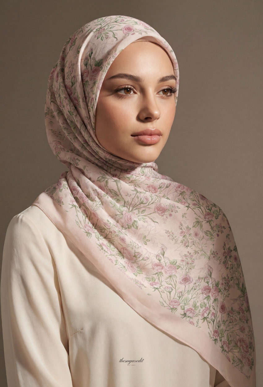 TSE BloomInvitation Japanese Cotton Voile Square - Roma