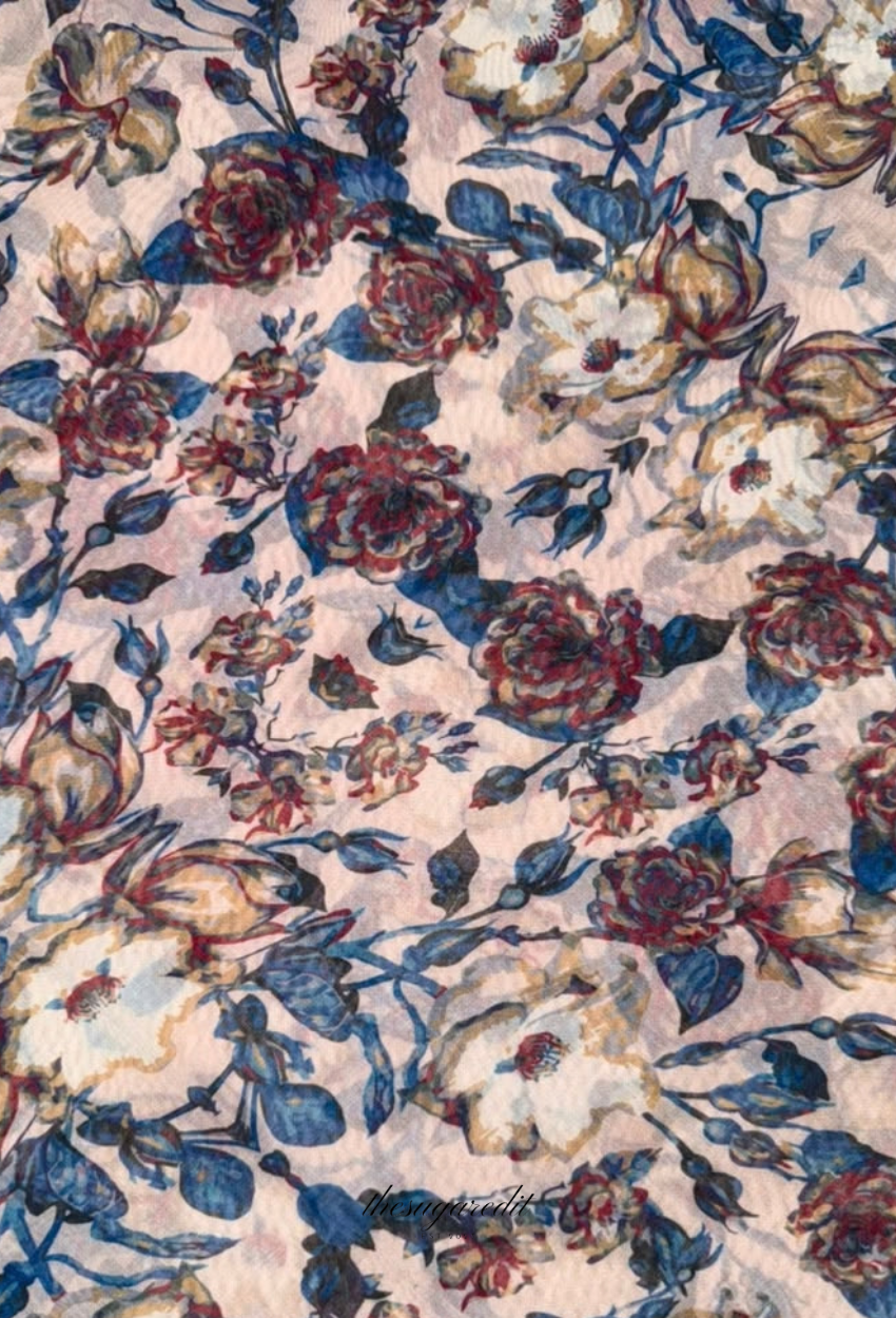 TSE BloomInvitation Japanese Cotton Voile Square - Bombay
