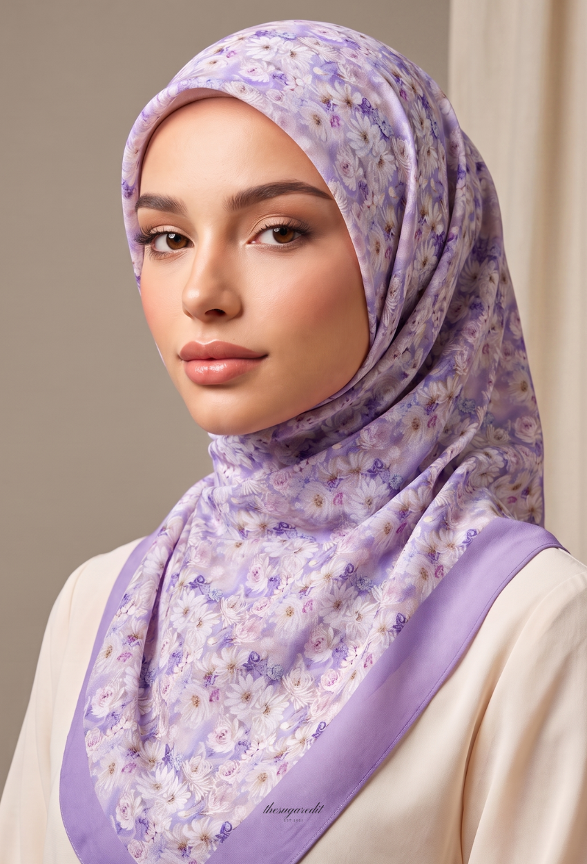 TSE Mod Japanese Cotton Voile Square In PurpleCalling