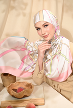 ( Square ) Classy Harmoni Mixed Satin Silk Scarf ( TRUST )